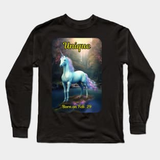 Leap Year Unicorn Long Sleeve T-Shirt